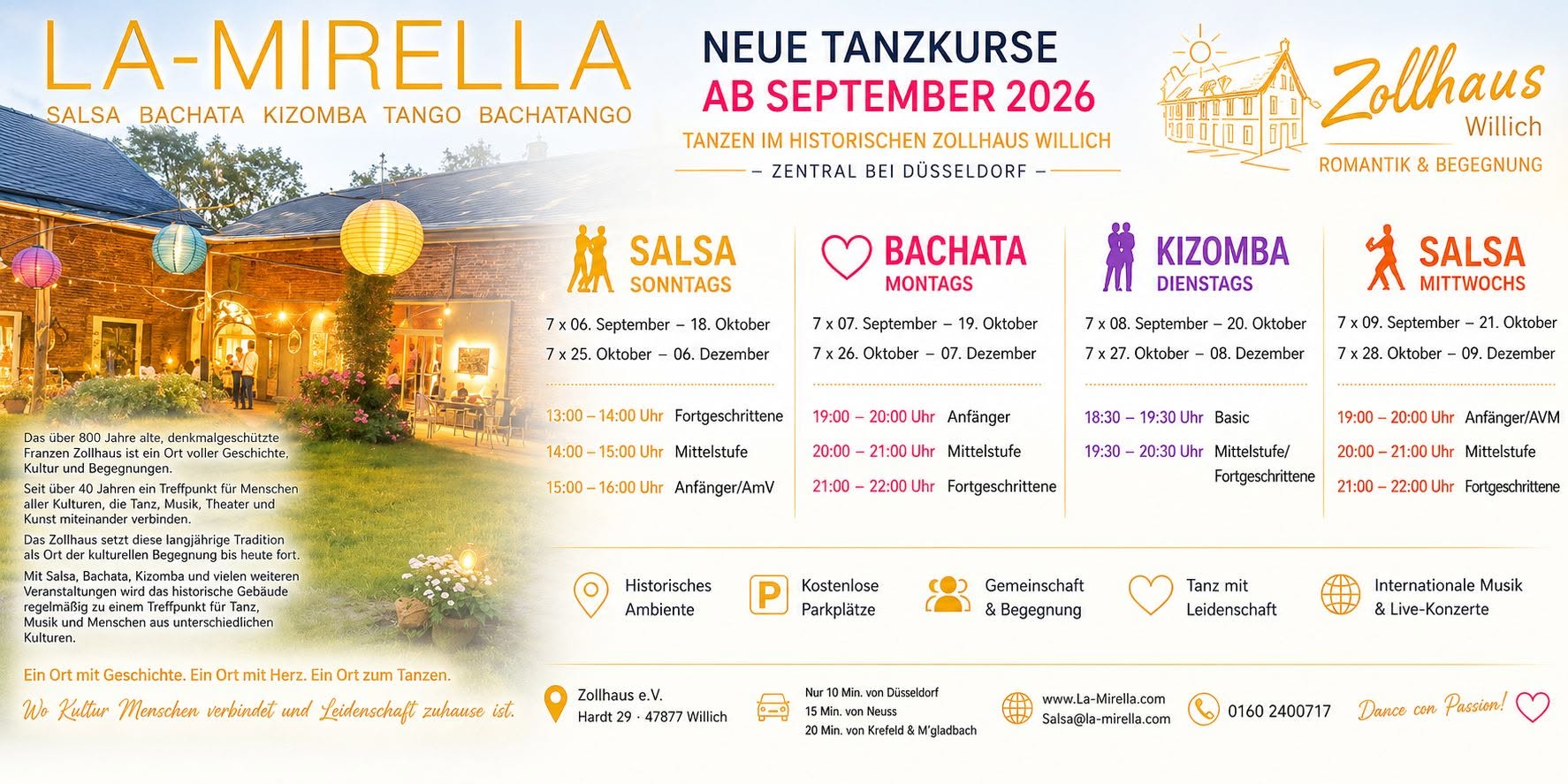 Neue Tanzkurse ab September 2026 Salsa • Bachata • Kizomba