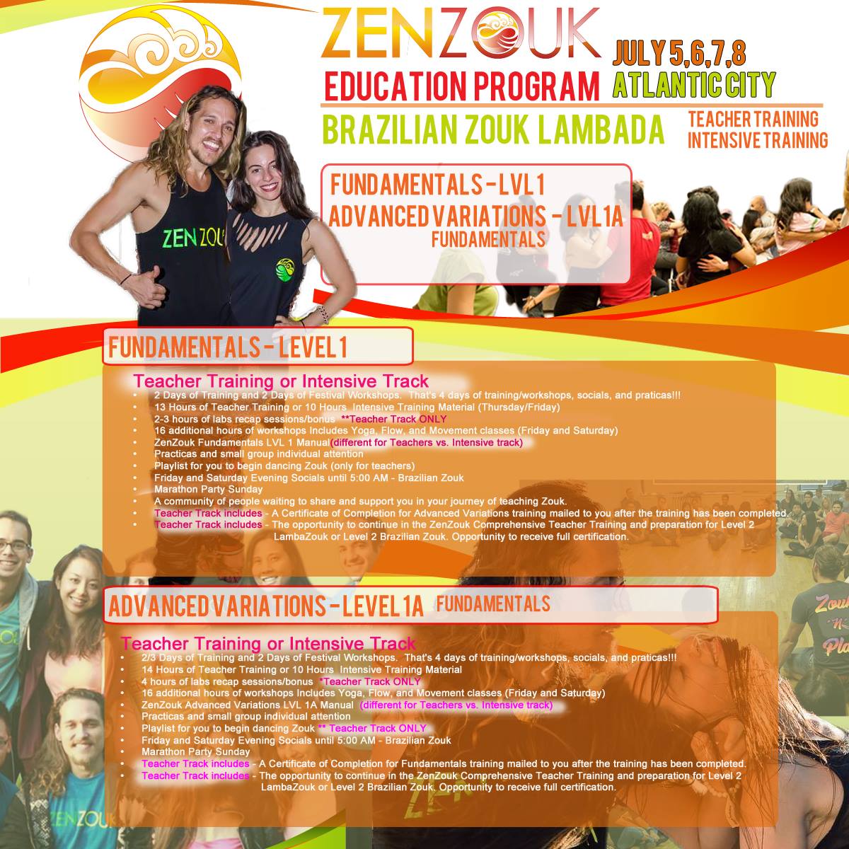 Zenzouk Teacher and Intensive Training July 5th-8th Zouknplay