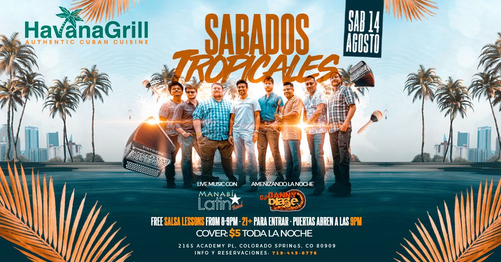 Sábados Tropicales con Manabí Latin Band