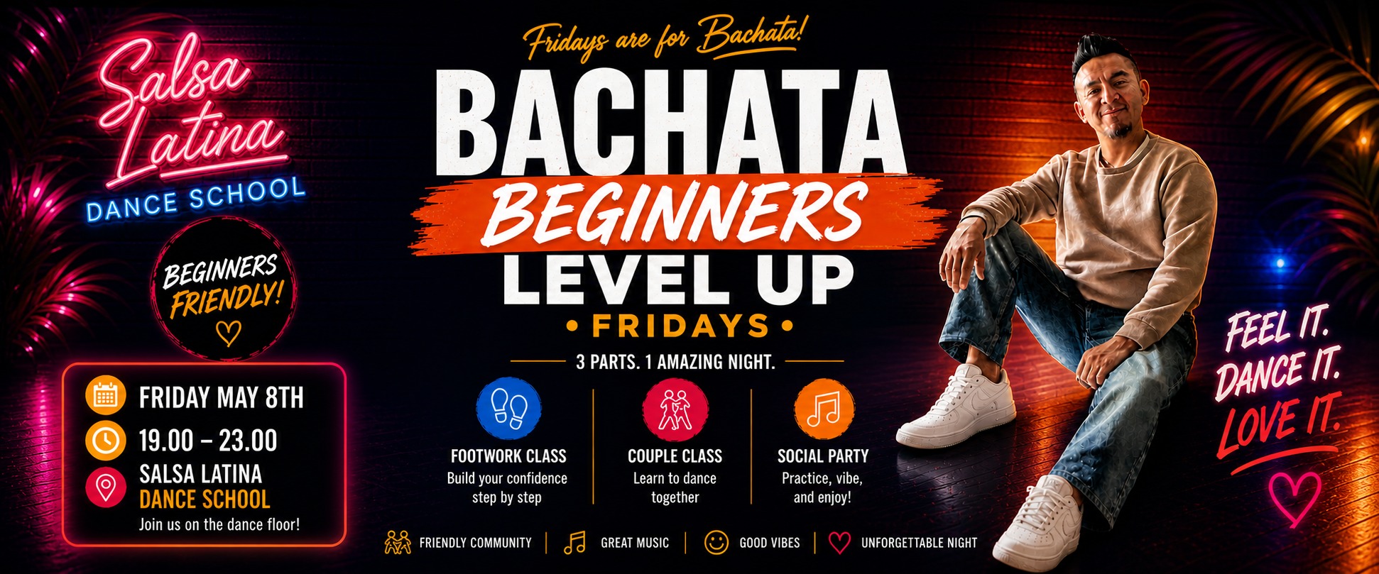 Friday Bachata Beginners Level Up, All in one Day!
