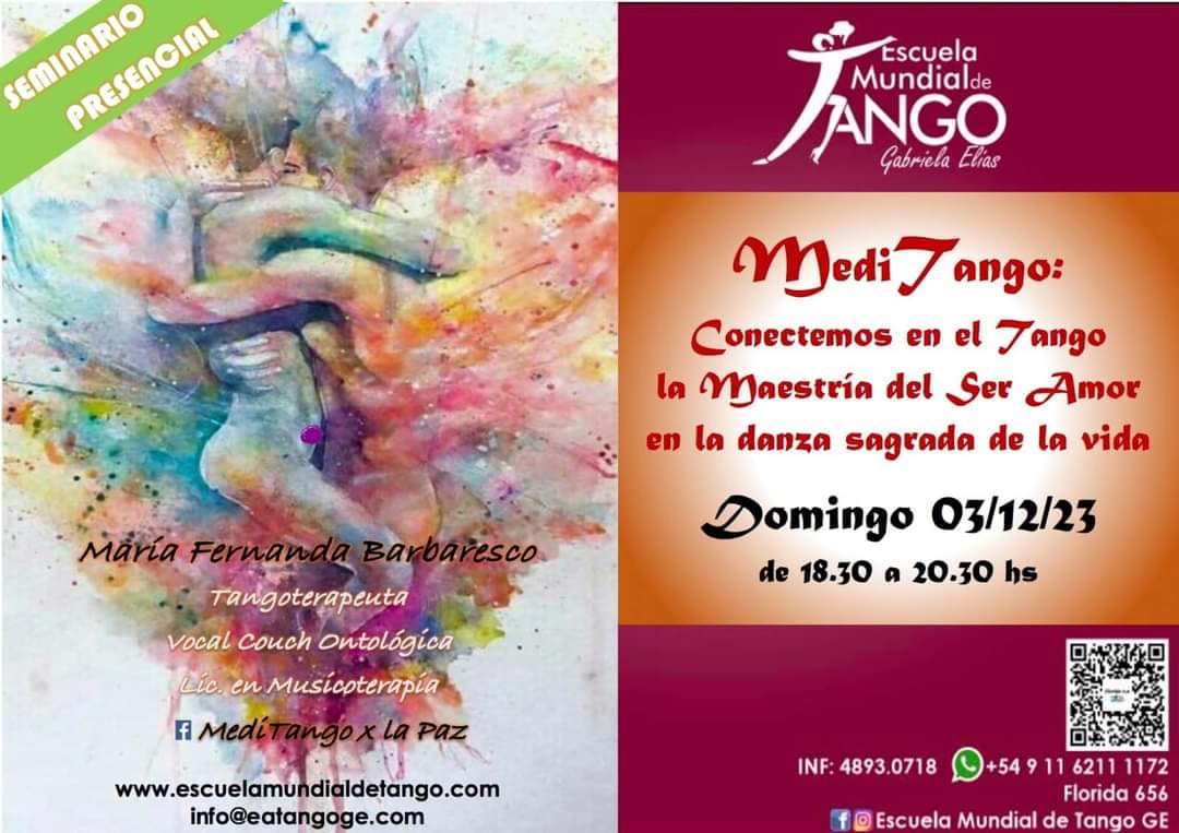 Meditango, conectar en el Tango, la Conciencia de Unidad danzando la vida en Amor y plenitud! 💞☯️♾