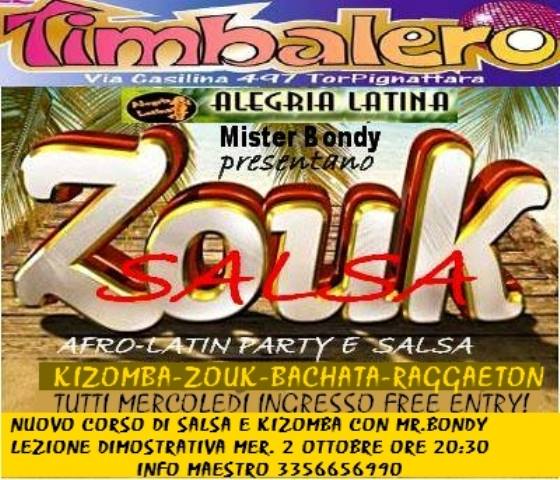 Mercoledi 25 Settembre Grande Inaugurazione di Afro Latin Party al El Timbalero