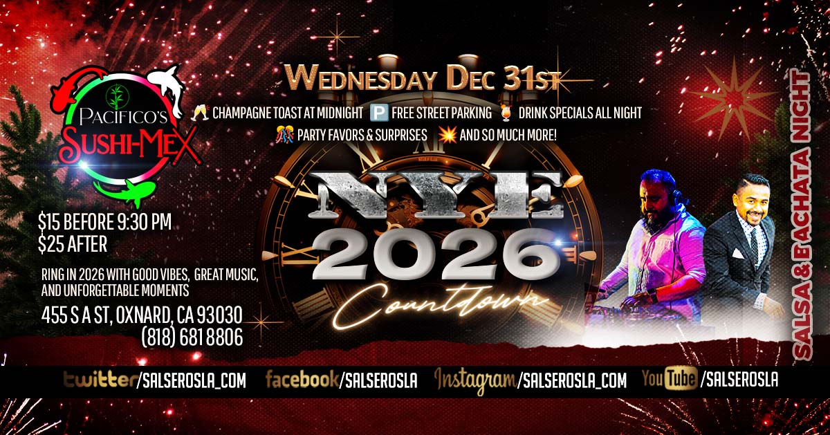 NYE Celebration - Salsa and Bachata party at Pacifico's SushiMex