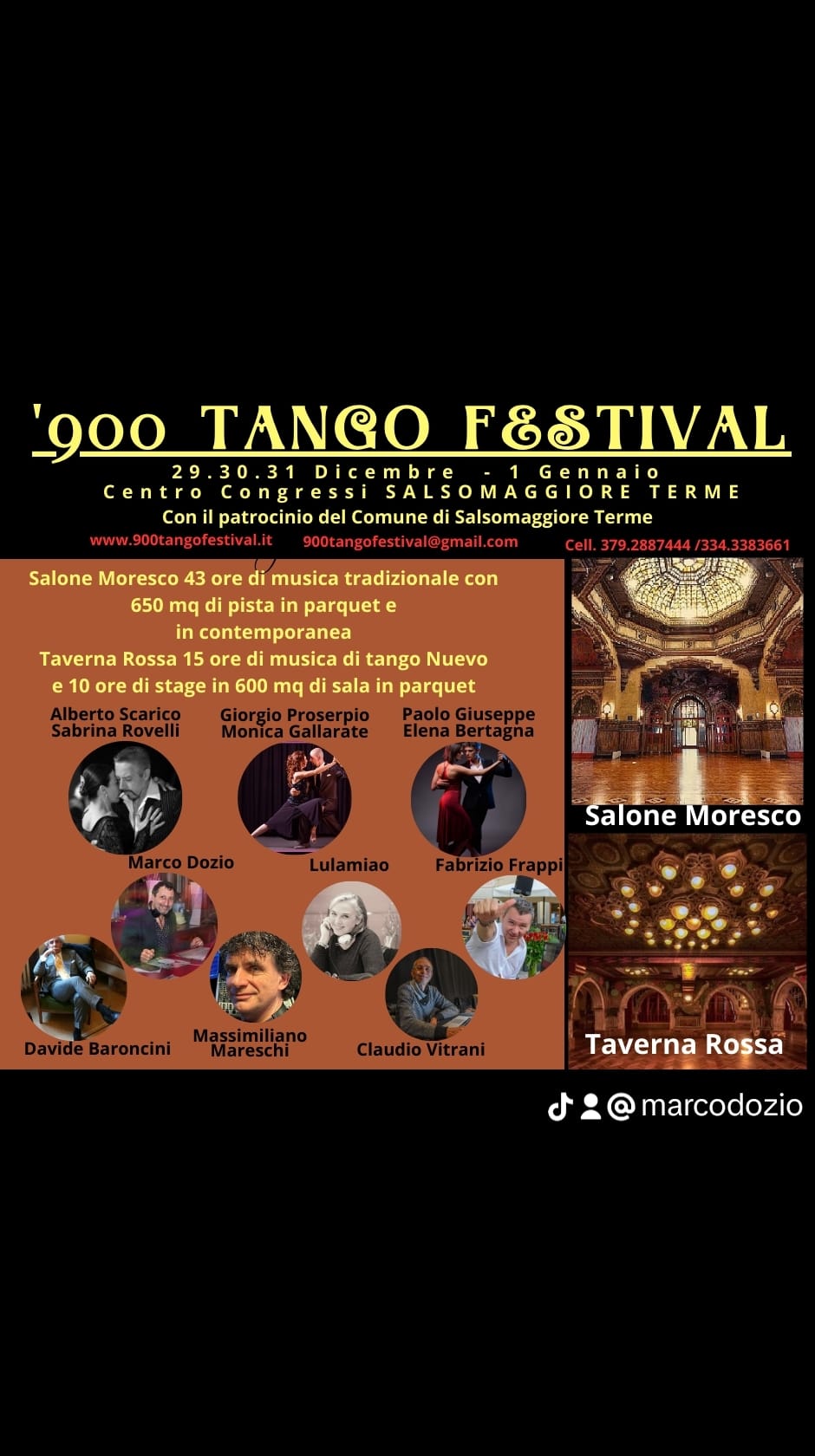 '900 Tango Festival 29,30,31 Dicembre - 1 Gennaio Salsomaggiore Terme