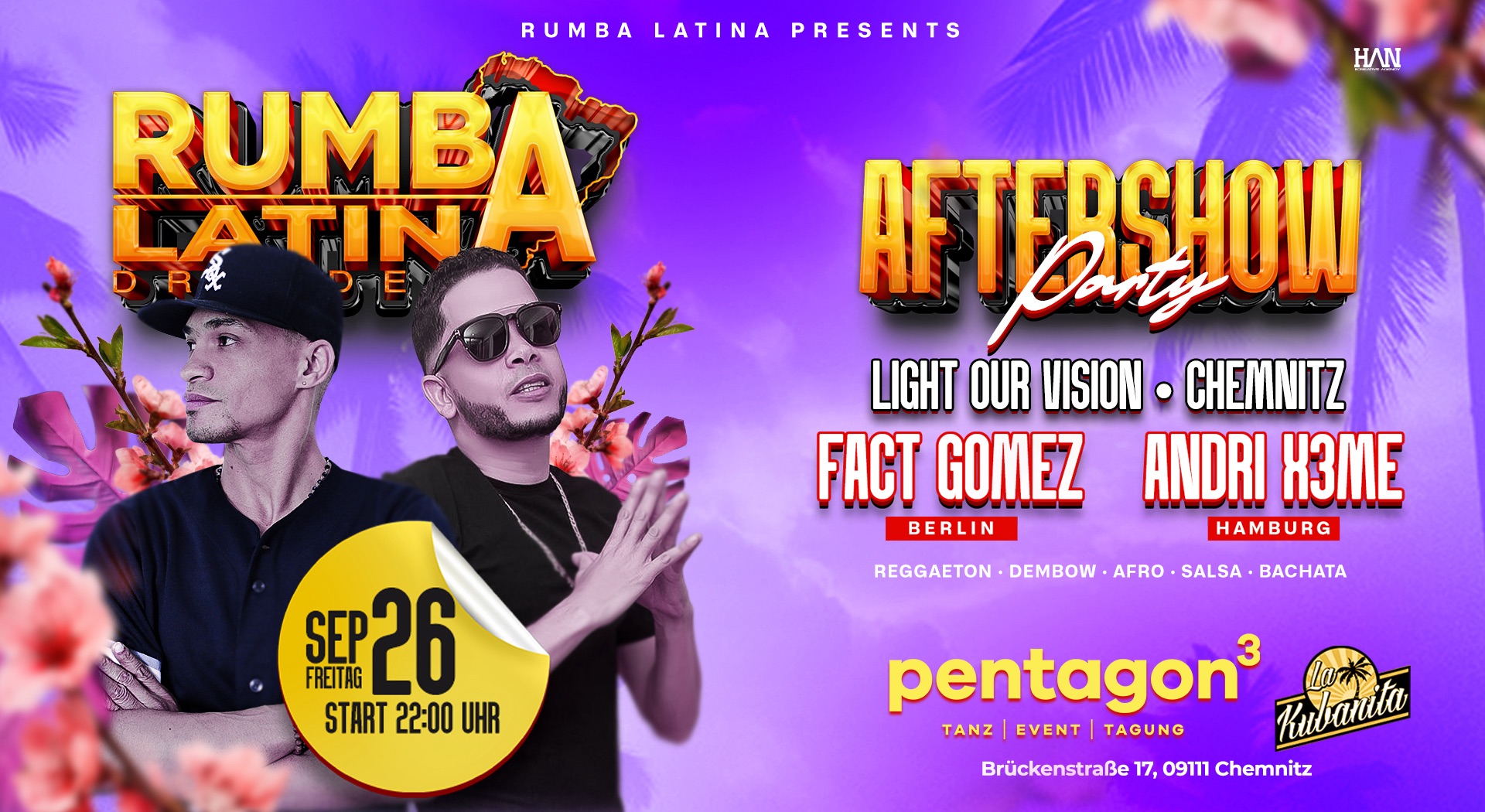 RUMBA LATINA •FR. 26.09 •AFTERSHOW PARTY - LIGHT OUR VISION CHEMNITZ