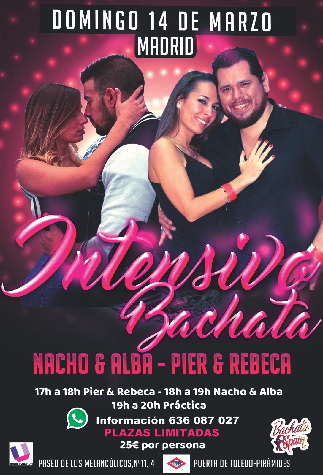 Intensivo Bachata Madrid Domingo 14 de Marzo