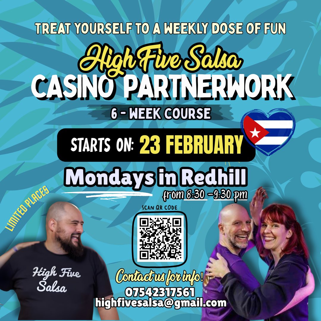NEW Casino Partnerwork for salsa dancers - 6 WEEK COURSES, Redhill