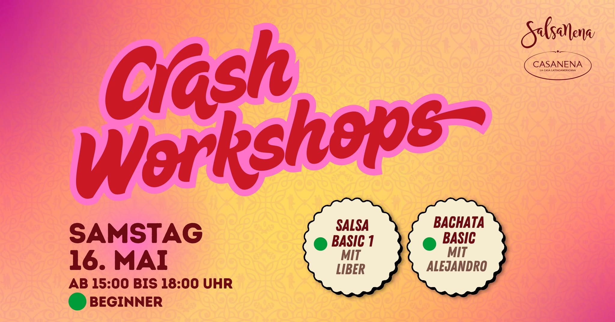 SAMSTAG CRASH WOKSHOPS💃🥳😎