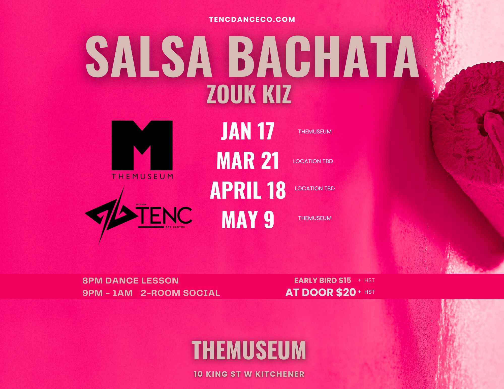 Salsa Bachata Zouk Kiz THEMUSEUM (Downtown Kitchener)