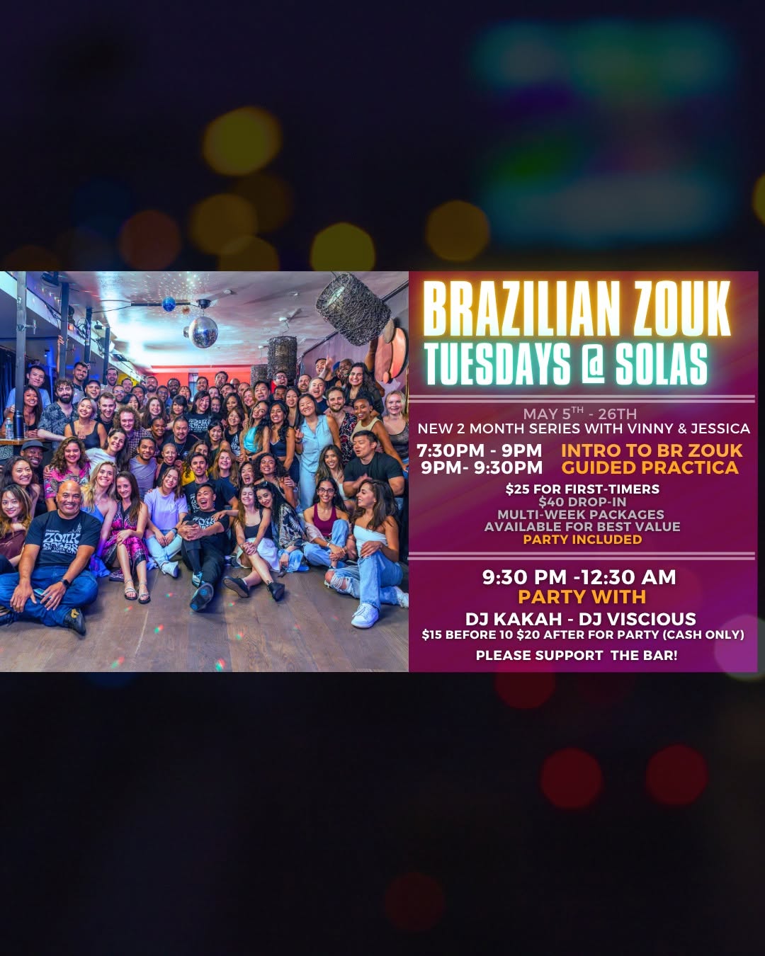 Brazilian Zouk Tuesdays at Solas Party