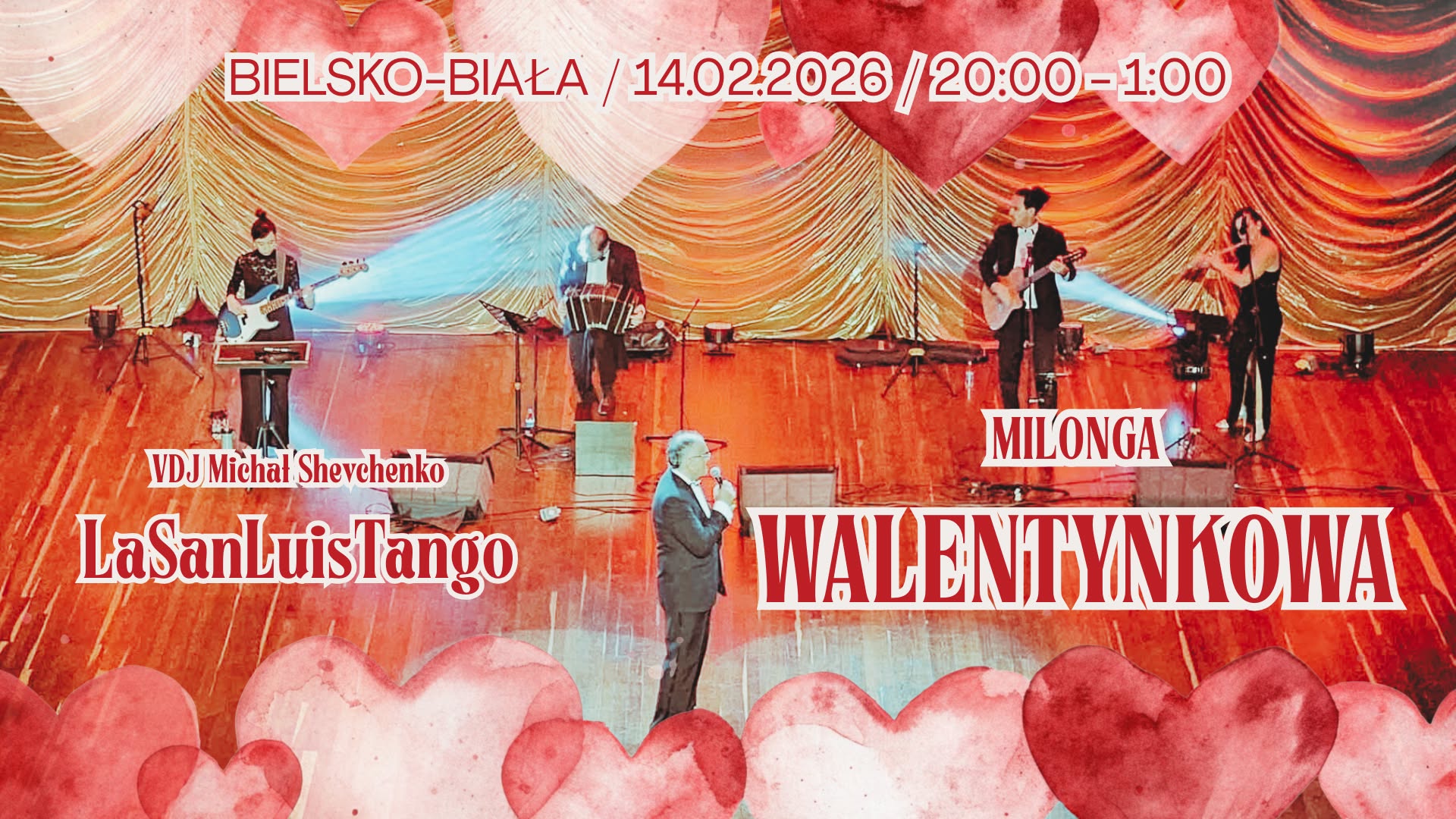 Milonga Walentynkowa Bielsko-Biała live music La SanLuisTango vinyl set Michał Shevchenko