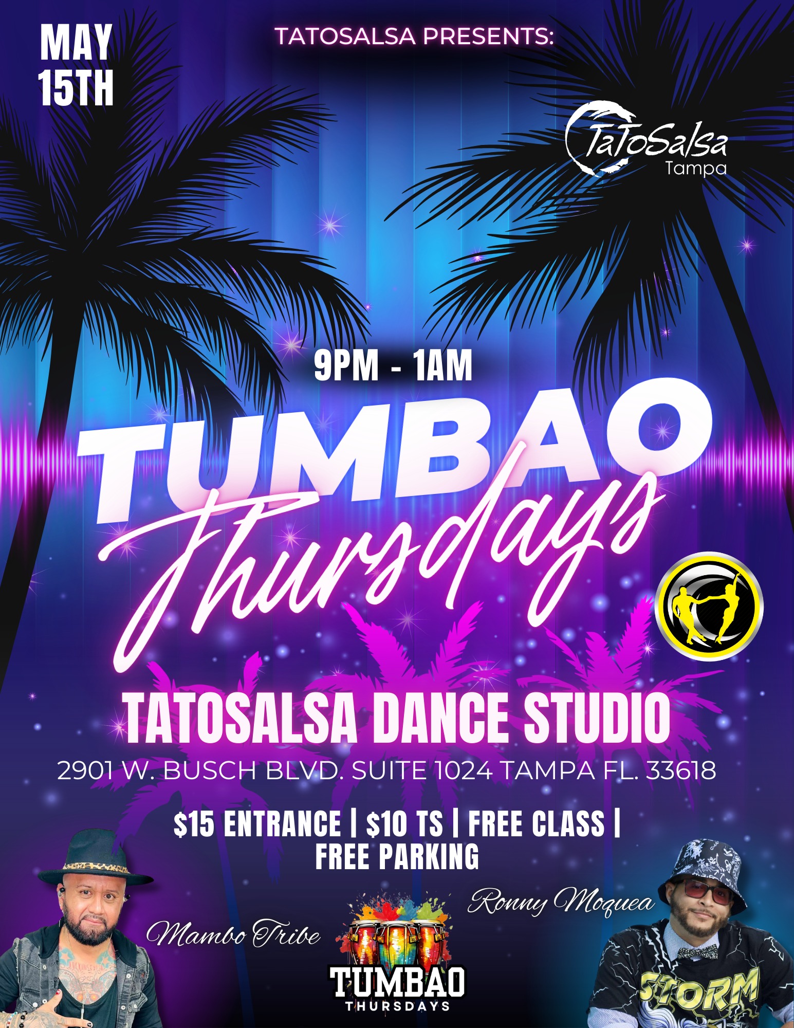 Tumbao Thursdays Dance Social May 15th - Class with Ronny Moquea