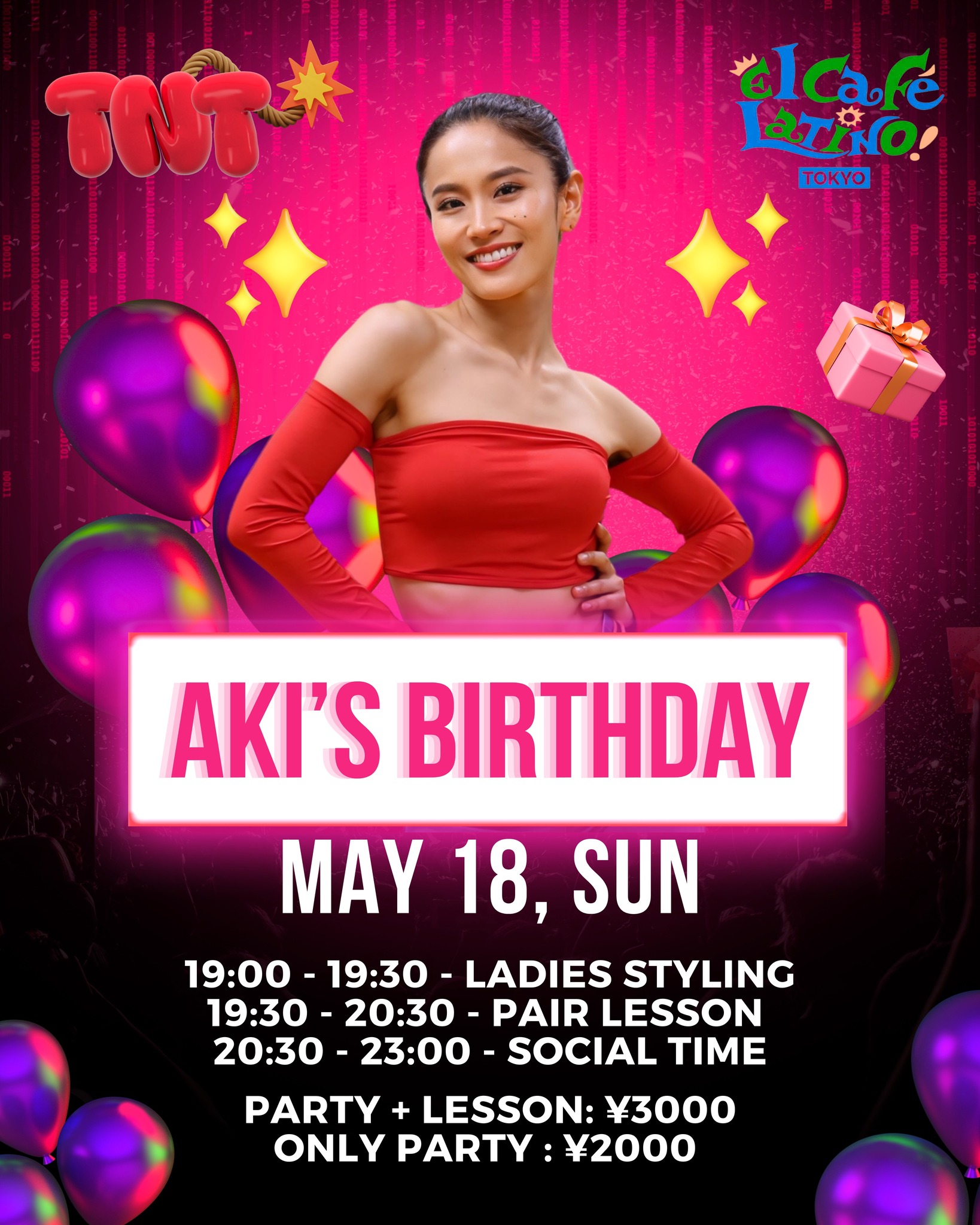 Aki’s Birthday Party - 5.18 (Sun) - Bachata Lesson & Party - El Cafe Latino