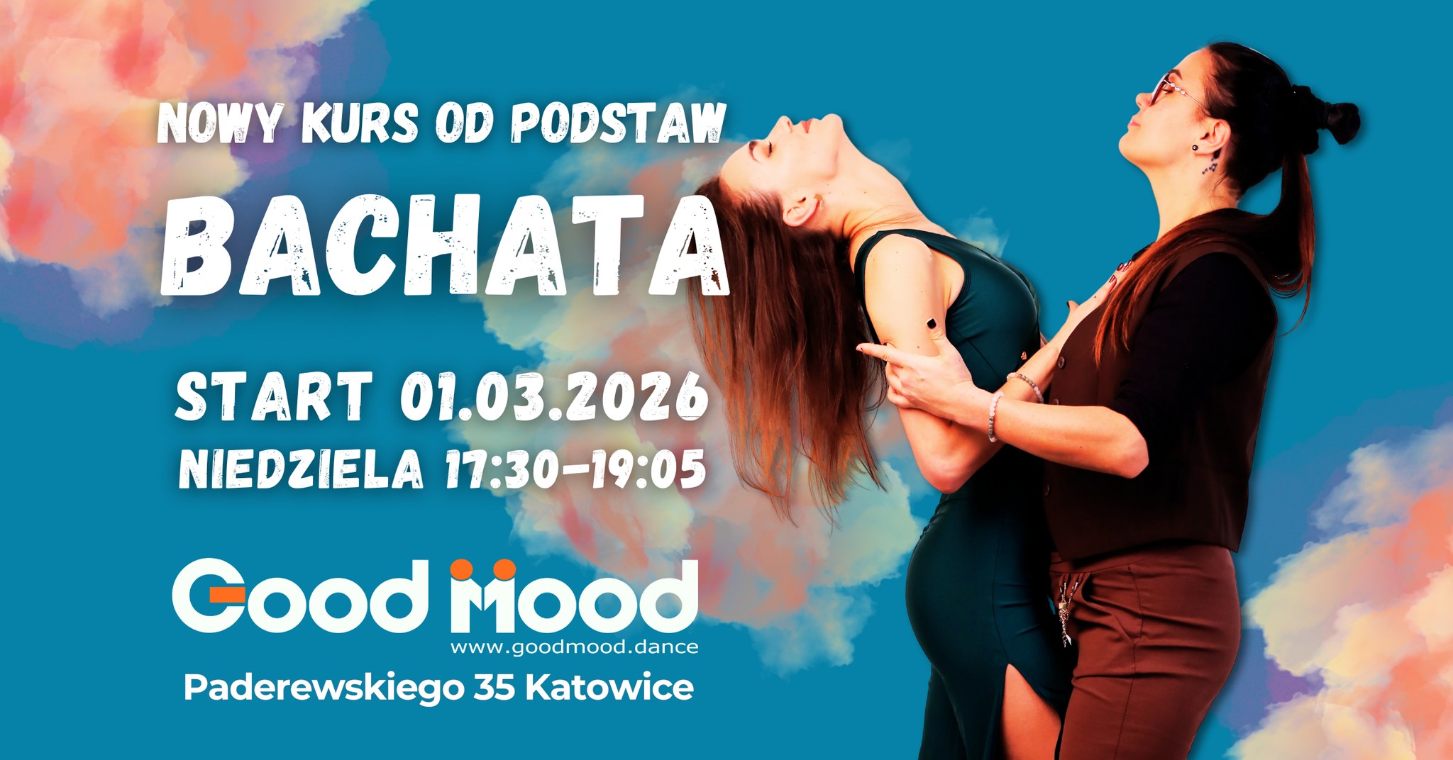 BACHATA ★ NOWY Kurs Tańca Od PODSTAW ★ NIEDZIELA 1,5h ★ 17:30-19:05 ★ 01.03.26 Katowice