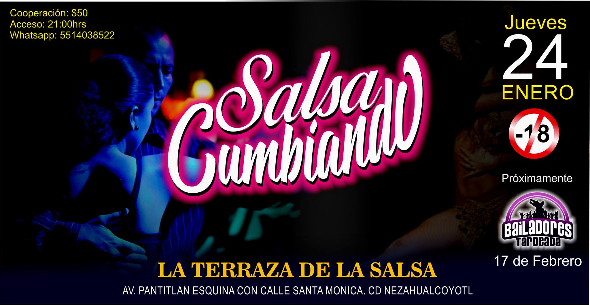 Salsa-Cumbiando Jueves 24 de Enero La Terraza de la Salsa