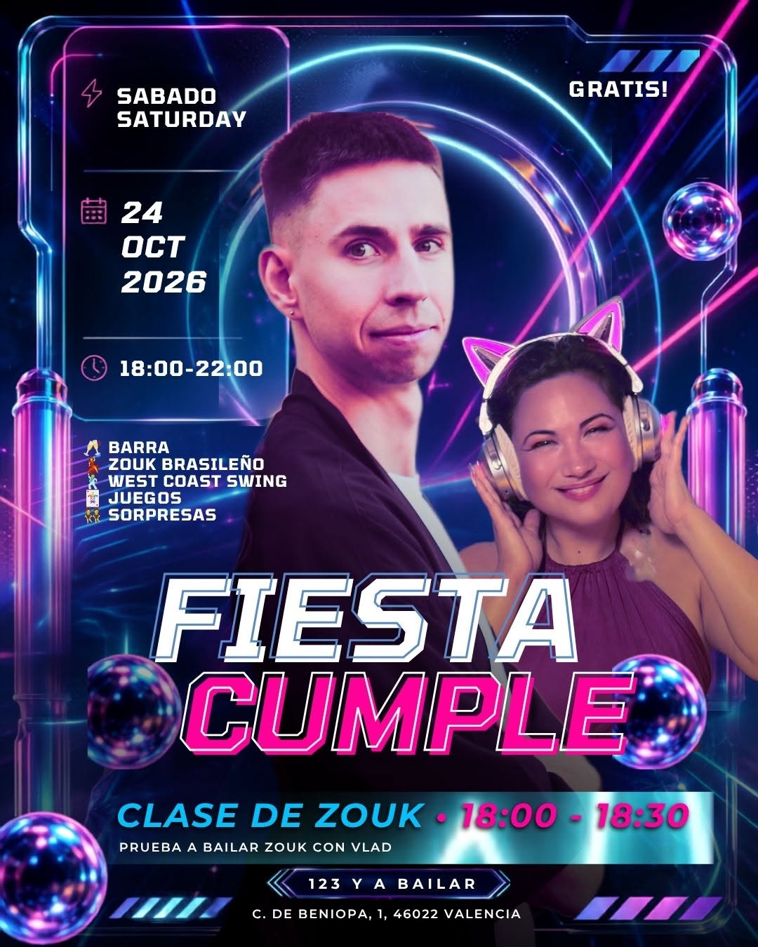 Fiesta abierta a todo el mundo Baile, juegos y barra: ¡tú eliges!