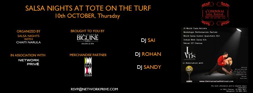 Salsa Nights with Chaiti Narula on Thursday, Oct 10 ties up with the 5th Chennai Salsa Fiesta