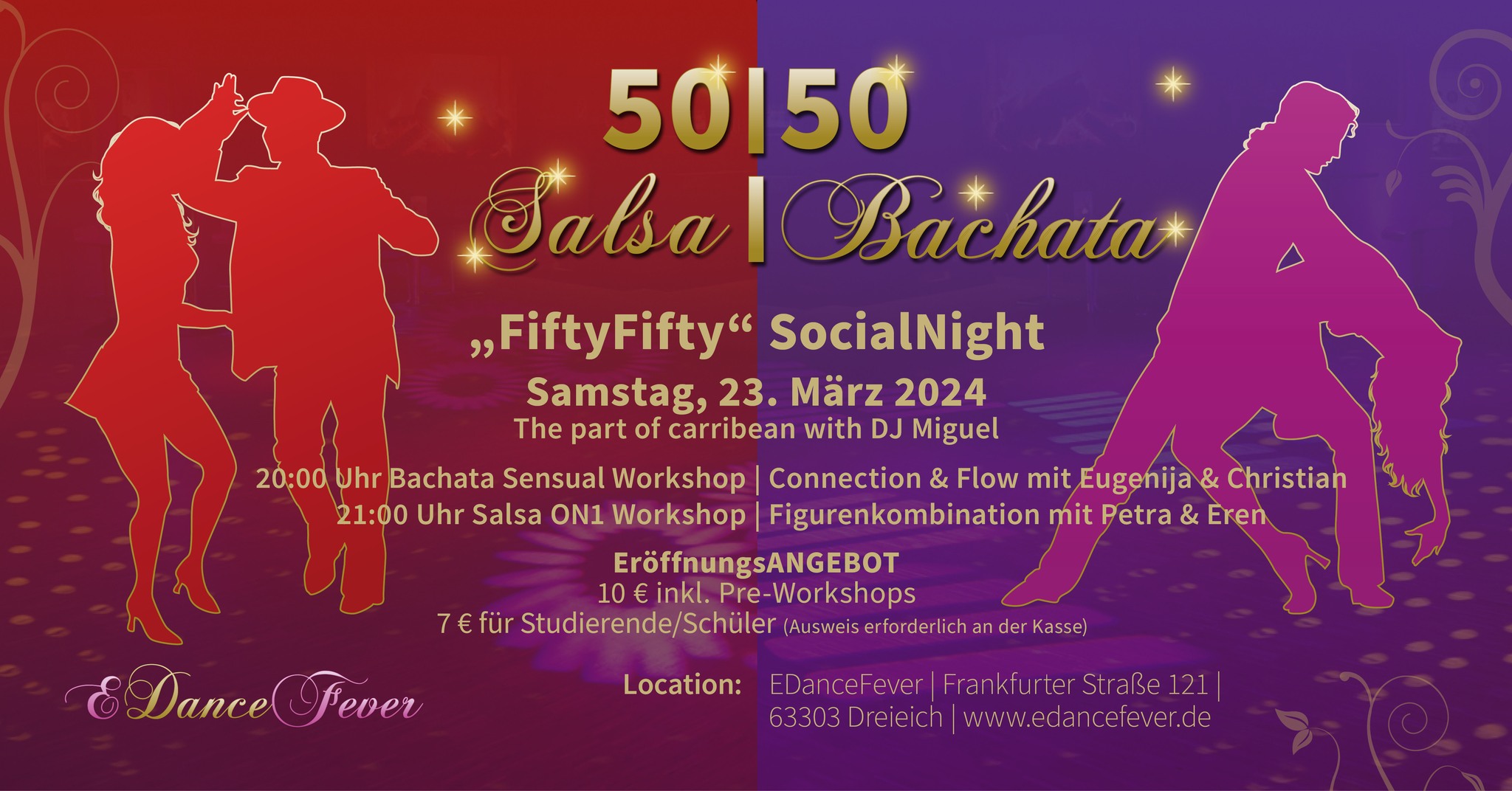 FiftyFifty SALSA BACHATA SocialNight Sa., 23. Mรคrz 2024