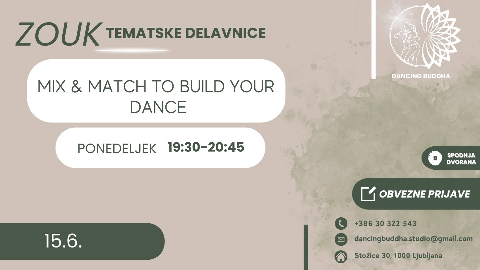 ZOUK TEMATSKE DELAVNICE: MIX & MATCH TO BUILD YOUR DANCE