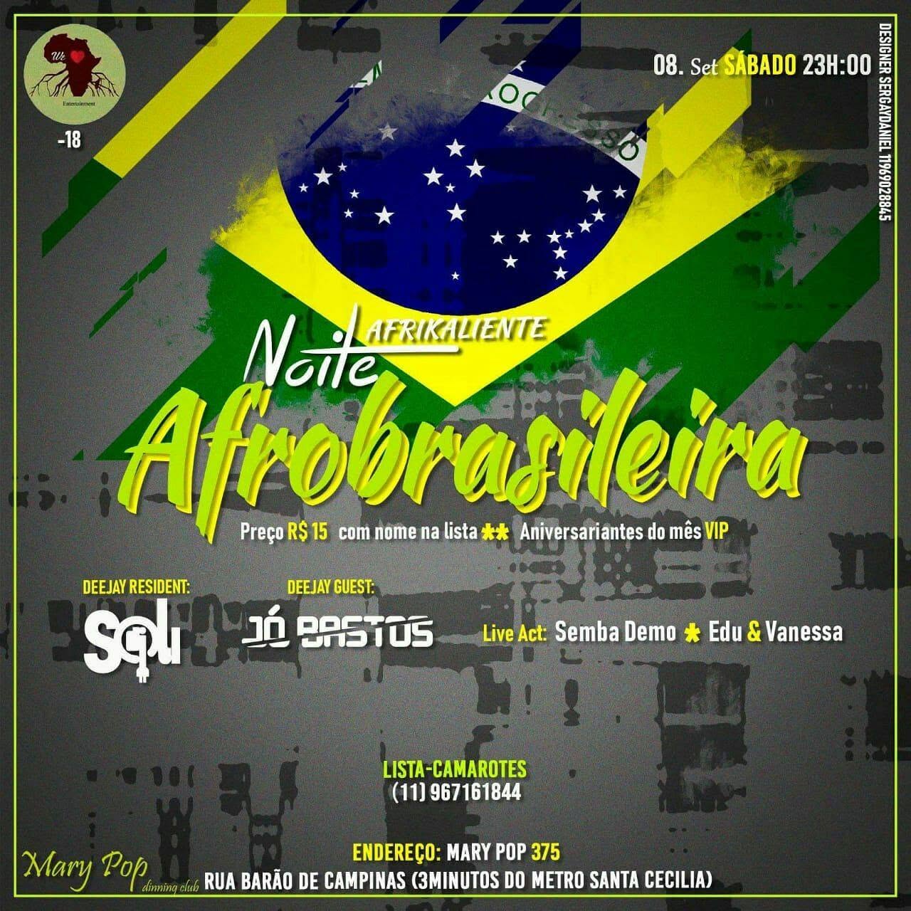 ● HOJE Afrikaliente- NOITE Afrobrasileira ● (FERIADÃO)