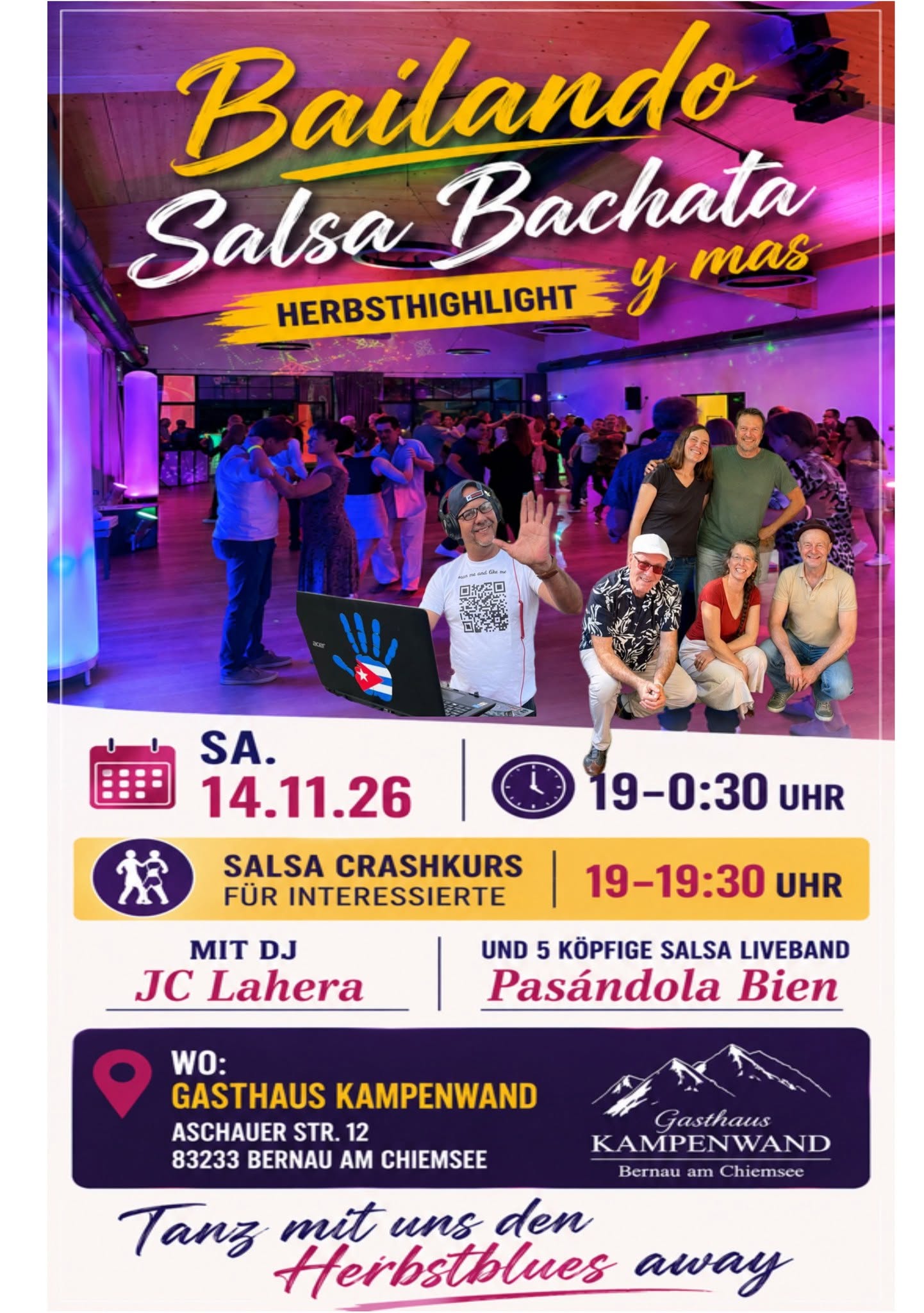 Bailando Salsa Bachata y mas + Liveband