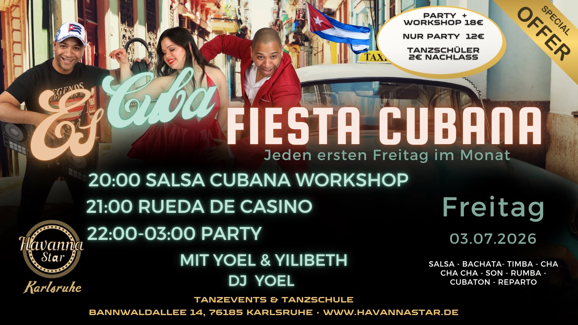 Kubanische Party! Latinparty mit zwei Workshops⭐️ Salsa Cubana und Rueda de Casino⭐️