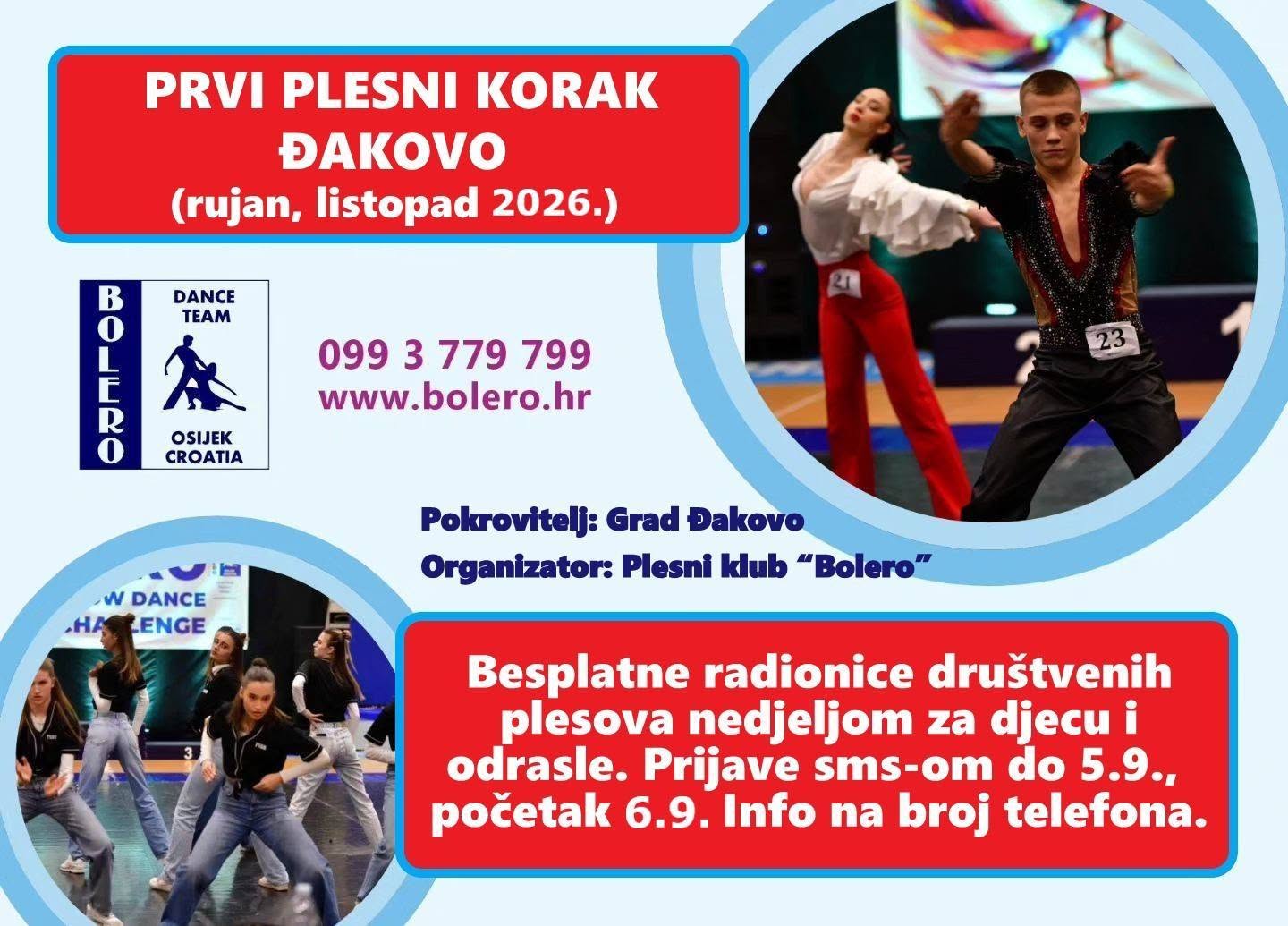 PRVI PLESNI KORAK - ĐAKOVO - BESPLATNE RADIONICE ZA DJECU I ODRASLE