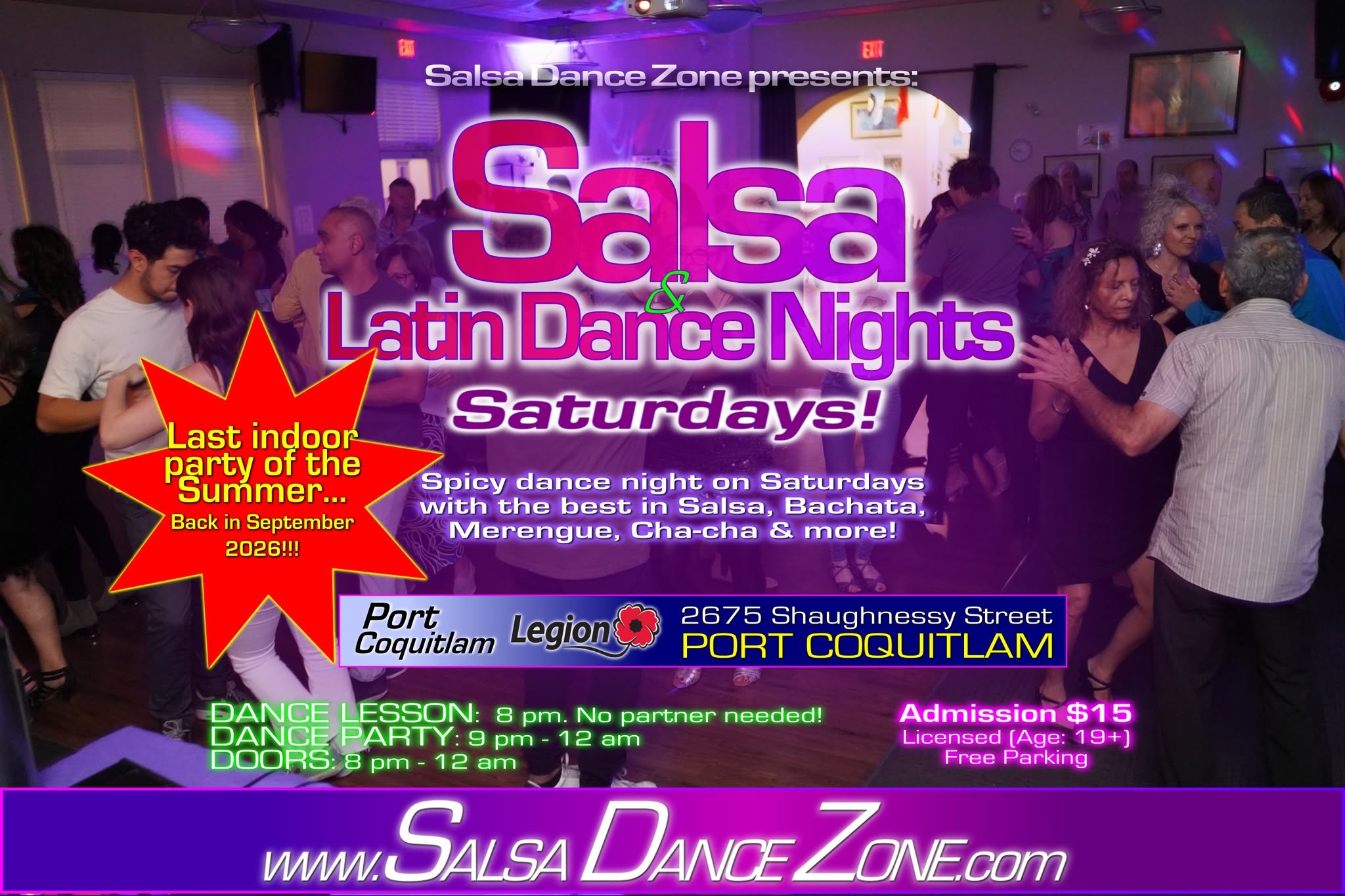Last indoor Salsa Night ★ PoCo Legion ★ Sat June 27
