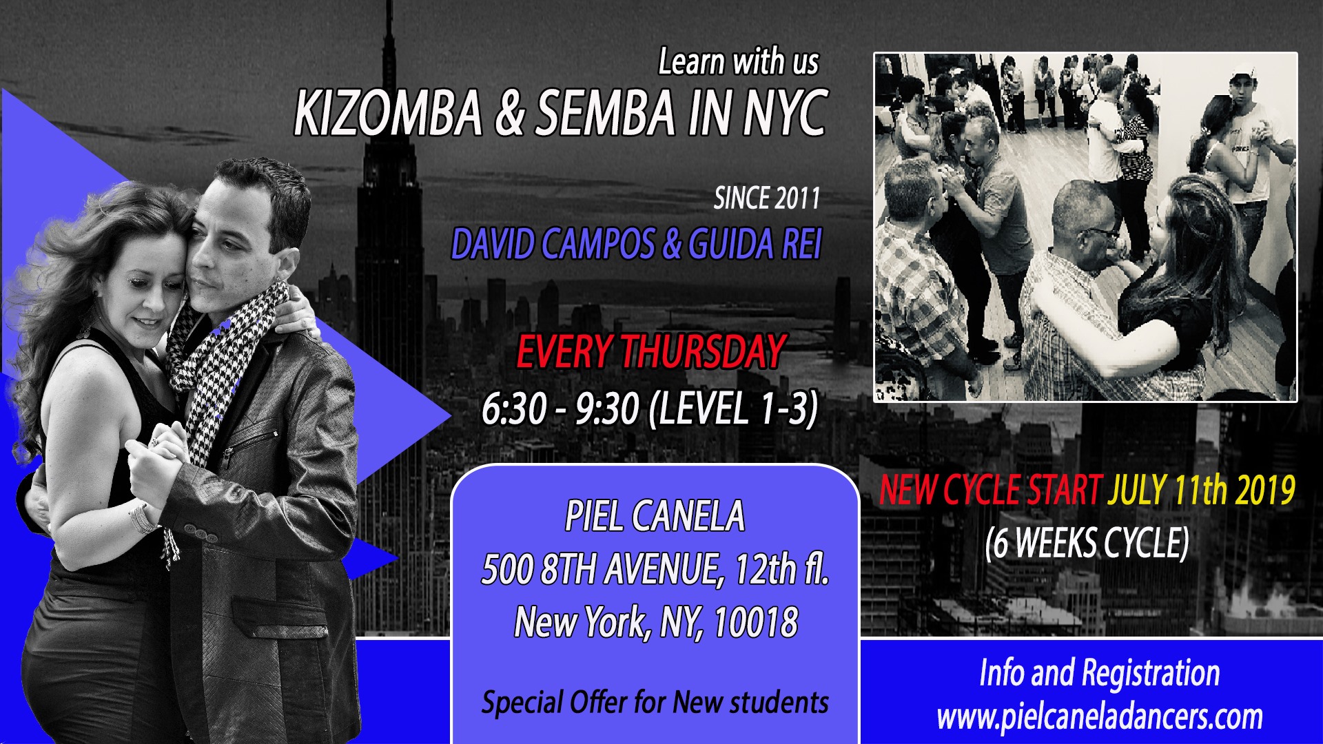Kizomba & Semba Class in NYC - July 11th -> Aug 22nd