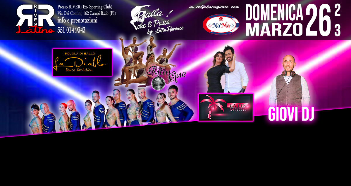 RIVER LATINO - DOMENICA 26 MARZO '23
