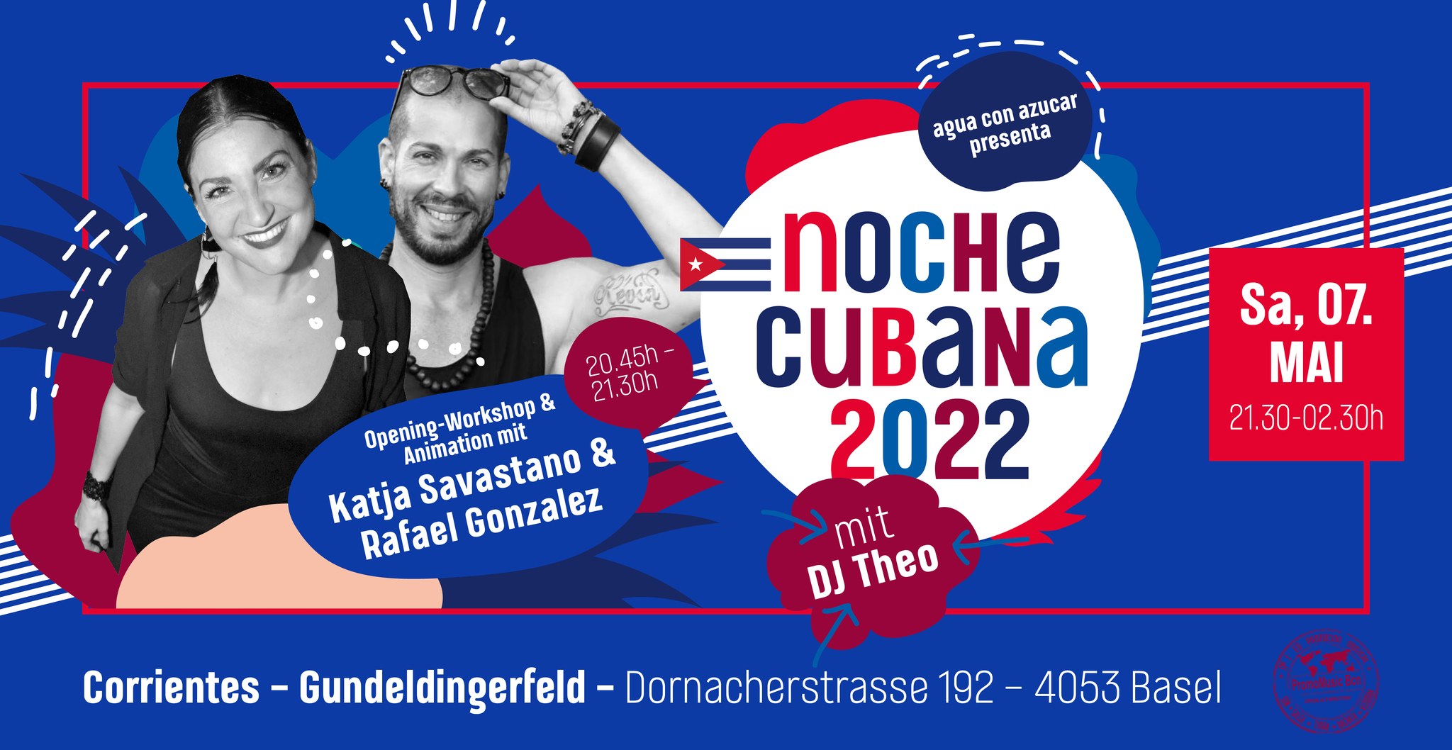 Workshop (20.45-21.30), anschliessend Noche Cubana mit DJ Theo, Animation mit Katja & Rafael