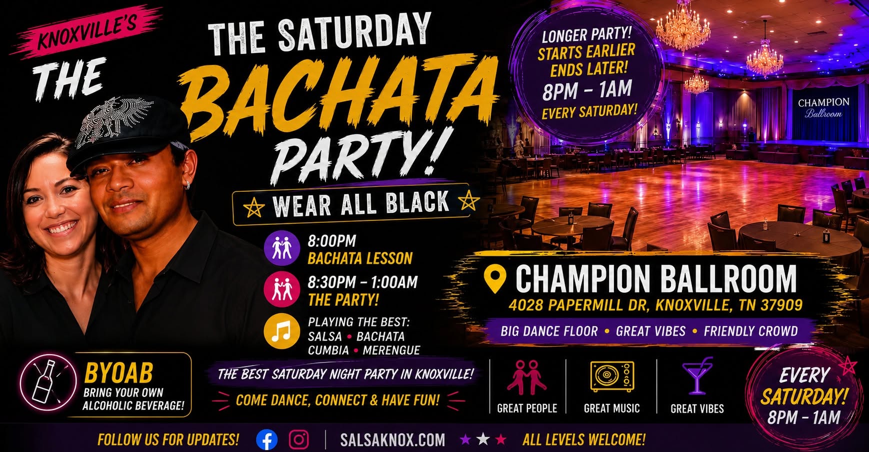 THE SATURDAY BACHATA PARTY - WEAR ALL BLACK EDITION KNOXVILLE, TN