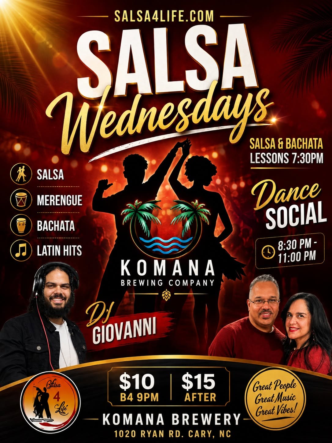 Salsa4Life Wednesdays Latin Dance Social I Miercoles de Salsa Noche Latina @ Komana Brewery