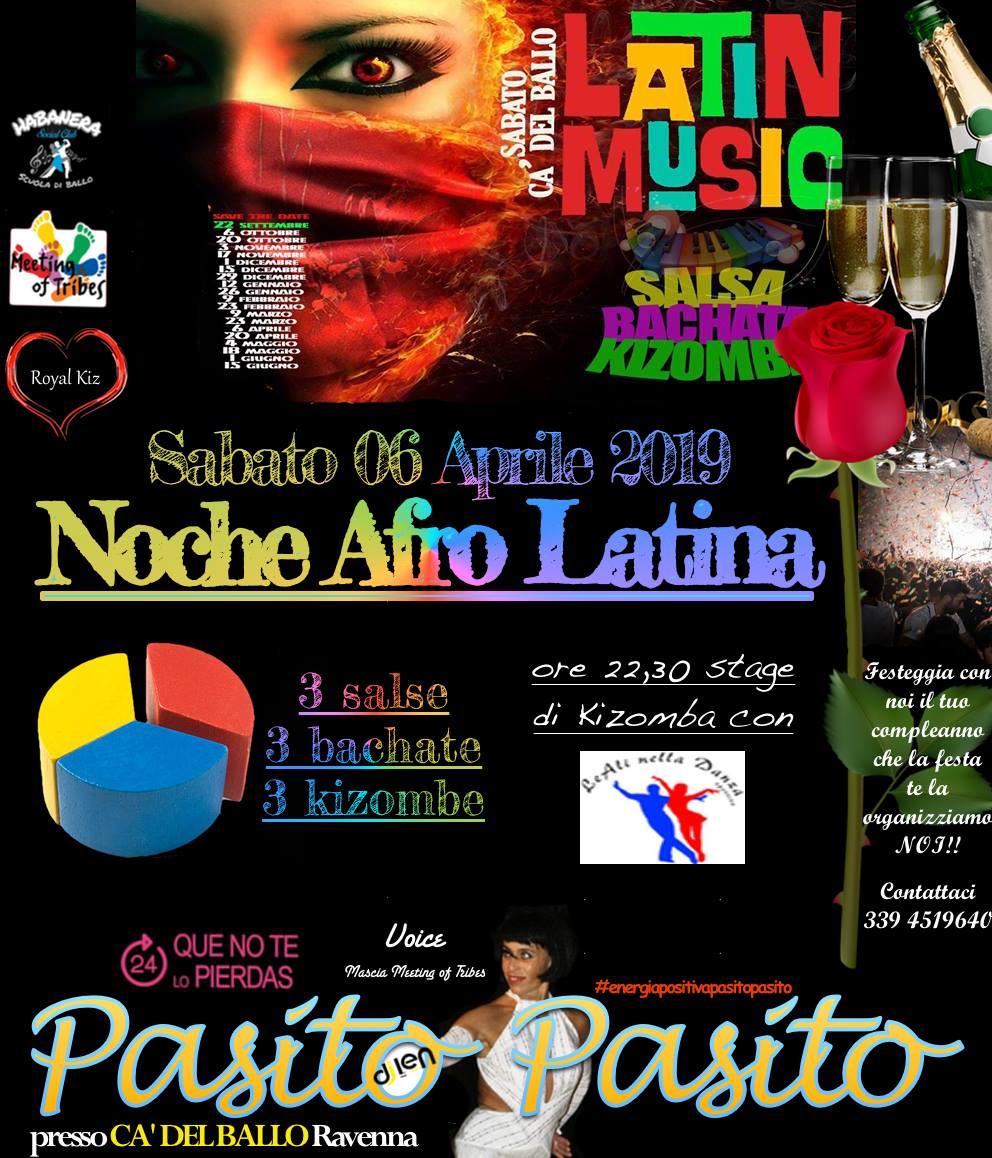 Sabato 6 Aprile Serata Pasito Pasito Pista UNICA musica 3x3