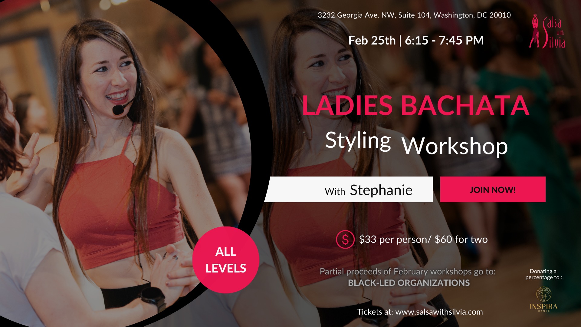90-MIN ALL LVL. LADIES BACHATA STYLING WORKSHOP