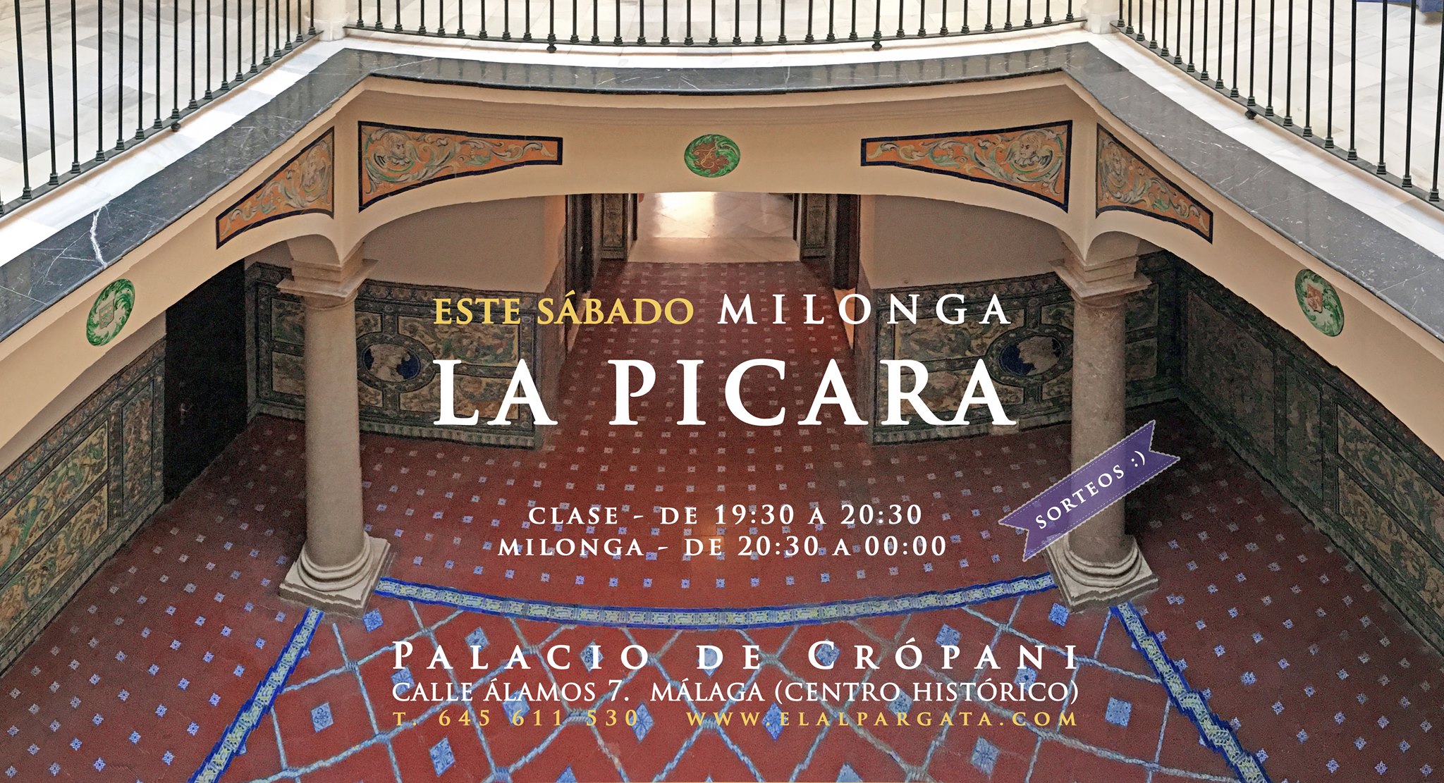 Próximo sábado 18 de Junio: Milonga "La Pícara" en el Palacio de Crópani - Málaga (Centro Histórico)