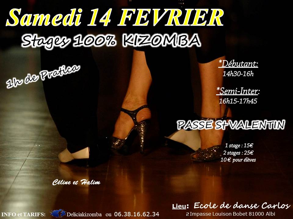 STAGES 100% KIZOMBA " Passe Spéciale St Valentin "