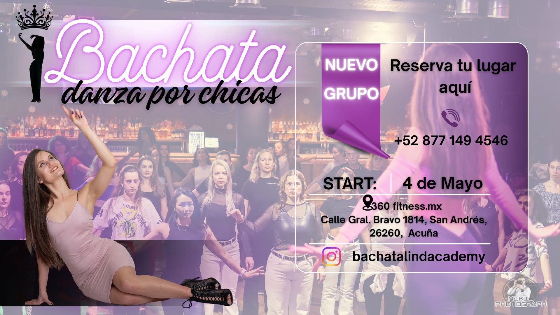 Bachata Danza para Chicas en Acuña 💜 Start: 4 de Mayo ✨ Nuevo grupo ✨ 360fitness