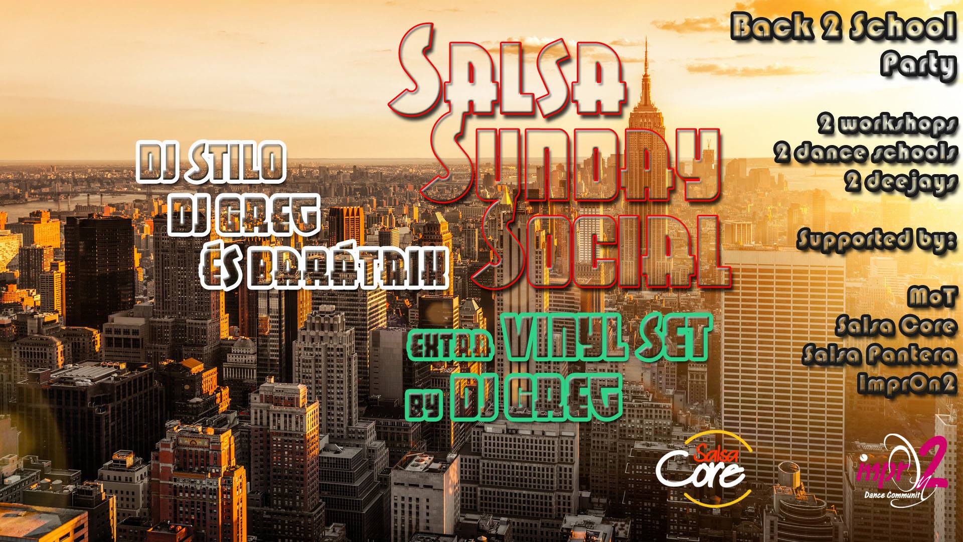 Salsa Sunday Social - Back 2 School, Workshops, Vinyl Set