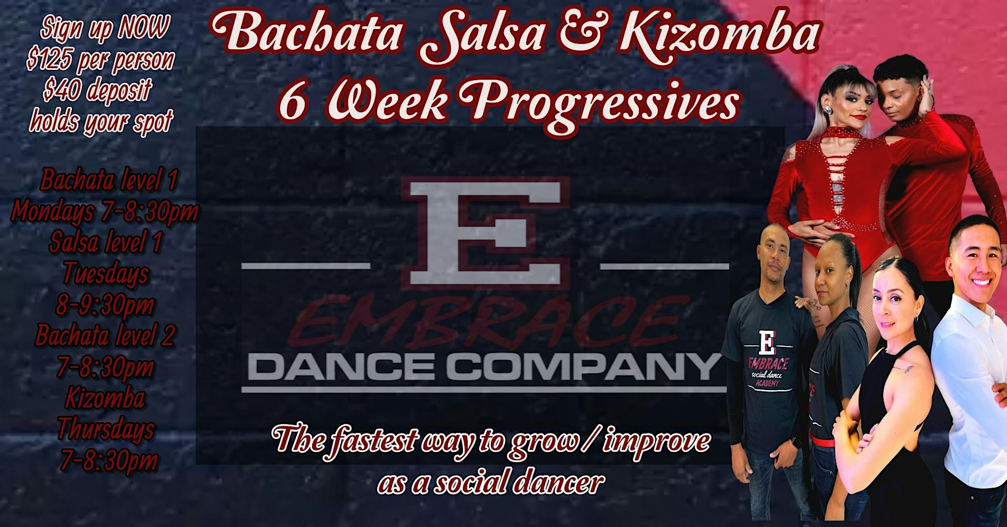 BACHATA SALSA & KIZOMBA 6 WEEK COURSES
