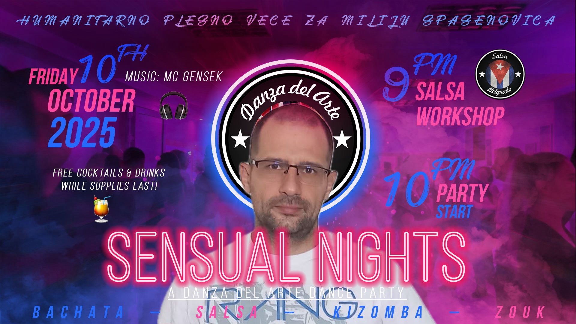 🕺Sensual Nights - A Humanitarian Dance Party 📌 Resavska 16 📅 Friday, October 10, 2025 🕘 9PM 💃