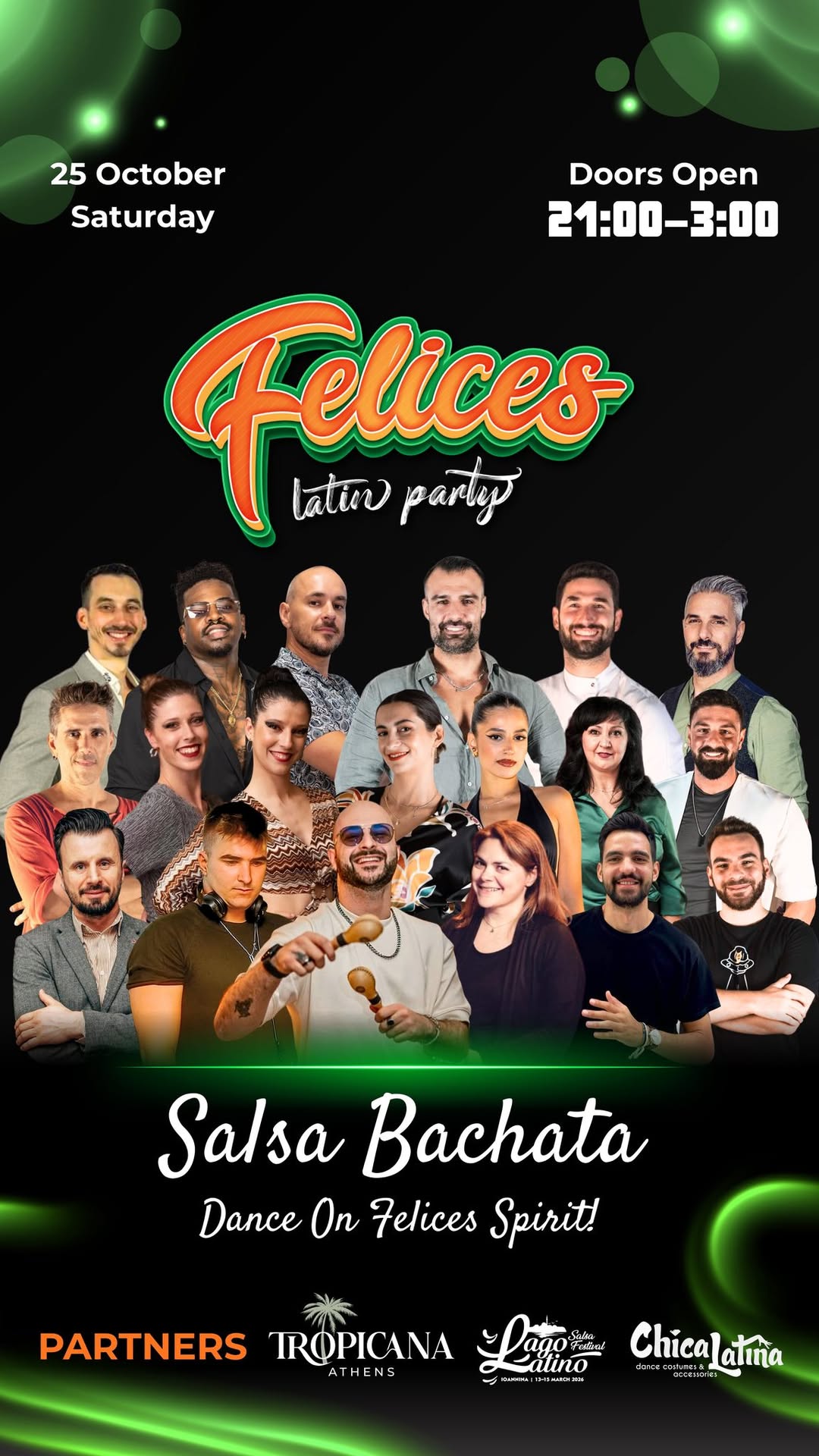 SALSA BACHATA PARTY 25 October FELICES On Saturday At Tropicana Latin Bar Athens