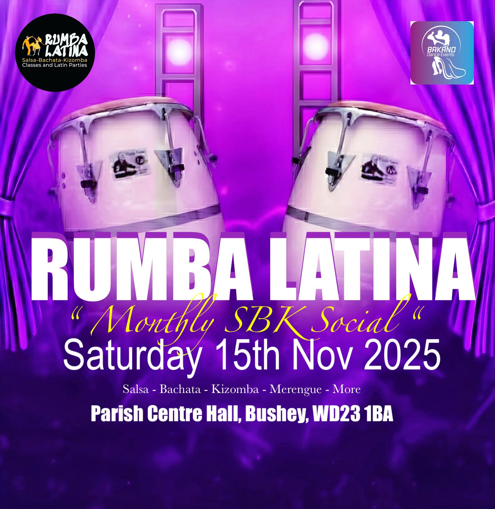 RUMBA LATINA “Nov SBK Social Bushey” Sat 15th Nov 2025