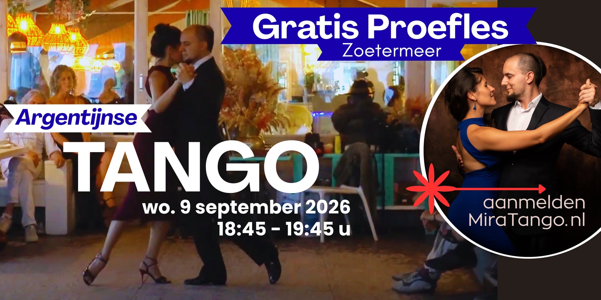 Gratis proefles voor beginners Argentijnse tango in Zoetermeer