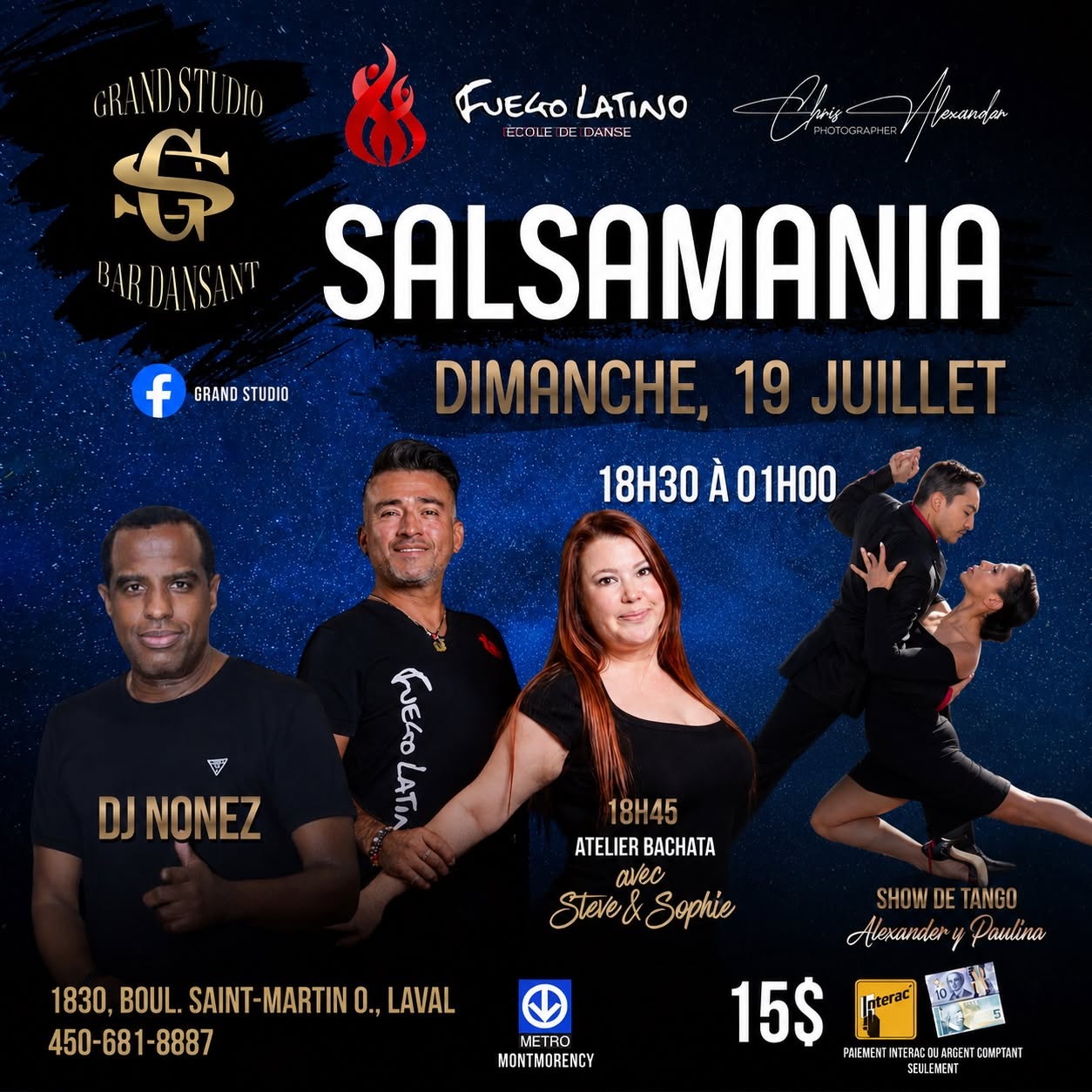 Danse Latine - Laval - SalsaMania - Dimanche 19 Juillet