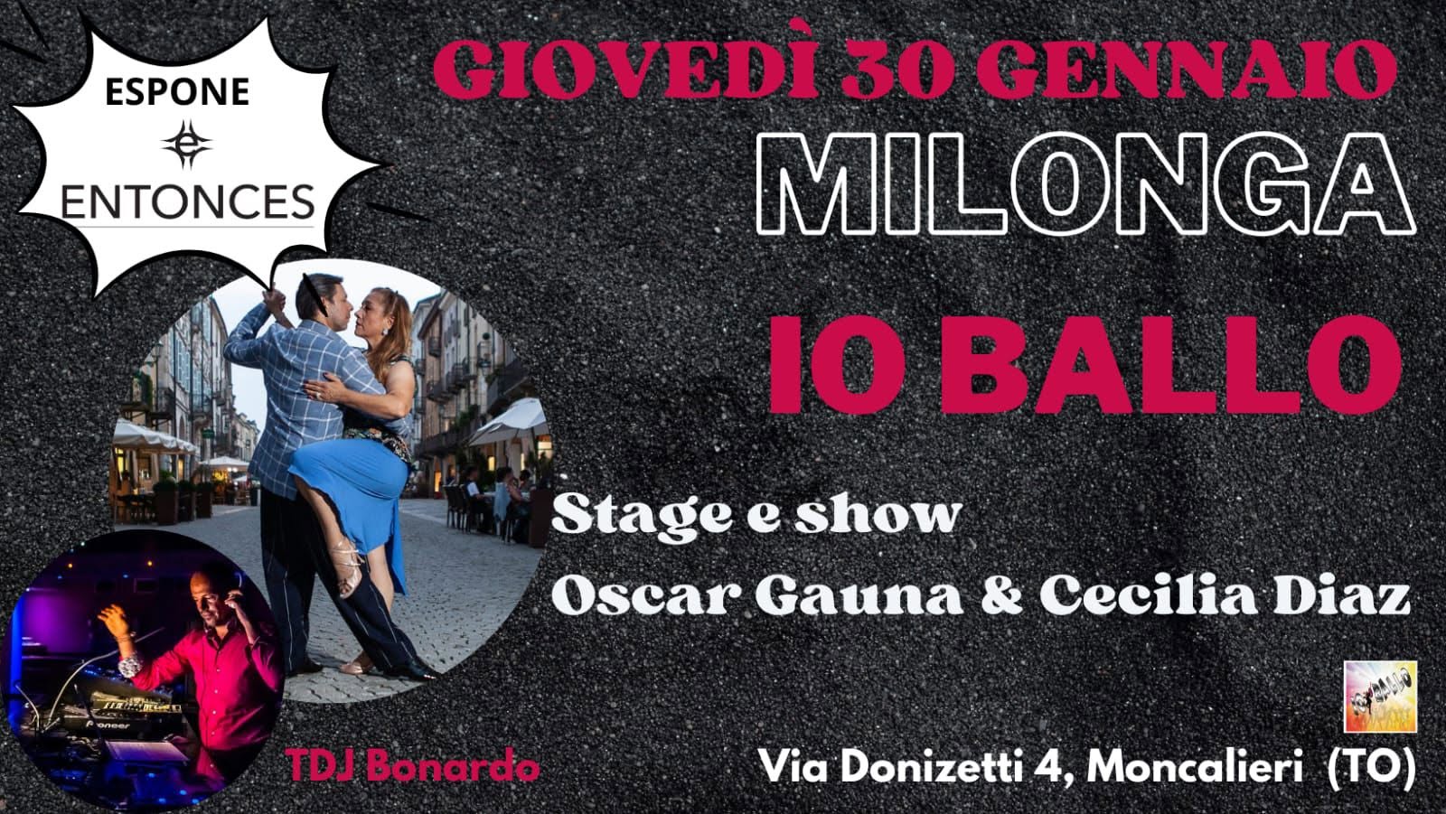 Special Milonga con show a "Io ballo" - Giovedรฌ 30 gennaio