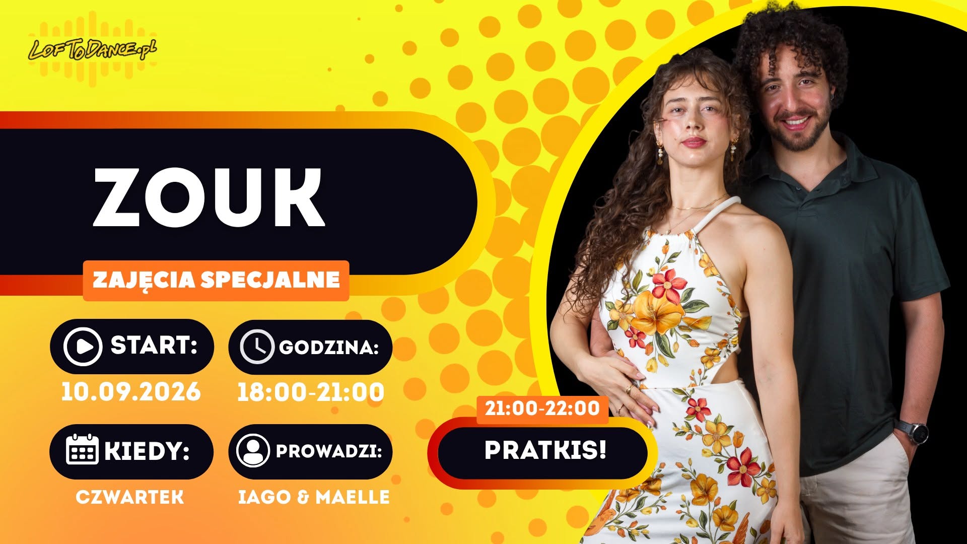 Zouk Open - 3h Zajęcia specjalne z Iago & Maelle + Praktis