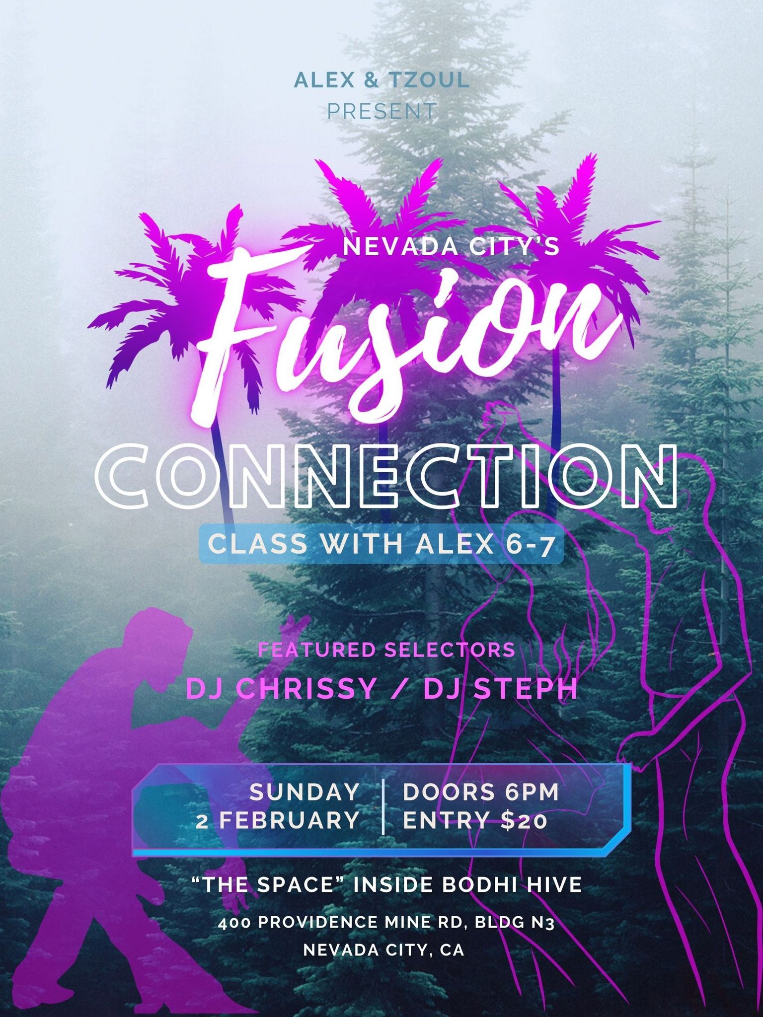 2 02 Fusion Connection partner dance: Class w Alex DJs Chrissy & Stephanie