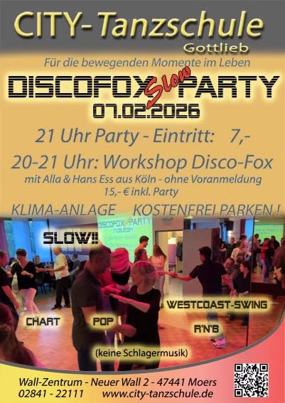 DiscoFox Slow Party und Workshop mit Alla und Hans Ess