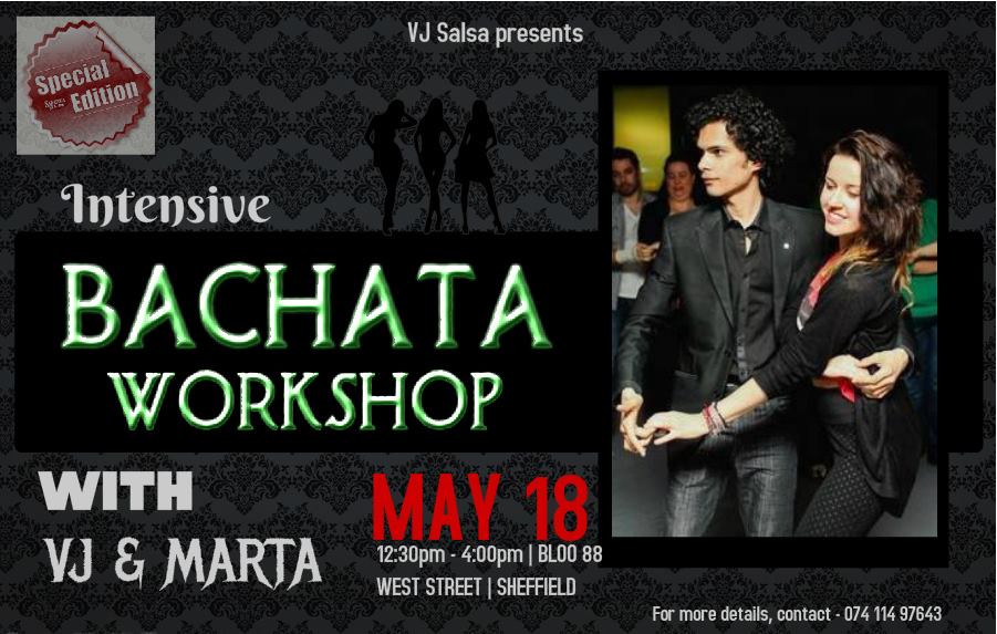 2-hours Intensive Bachata workshop with VJ & Marta at Bloo88, Sheffield
